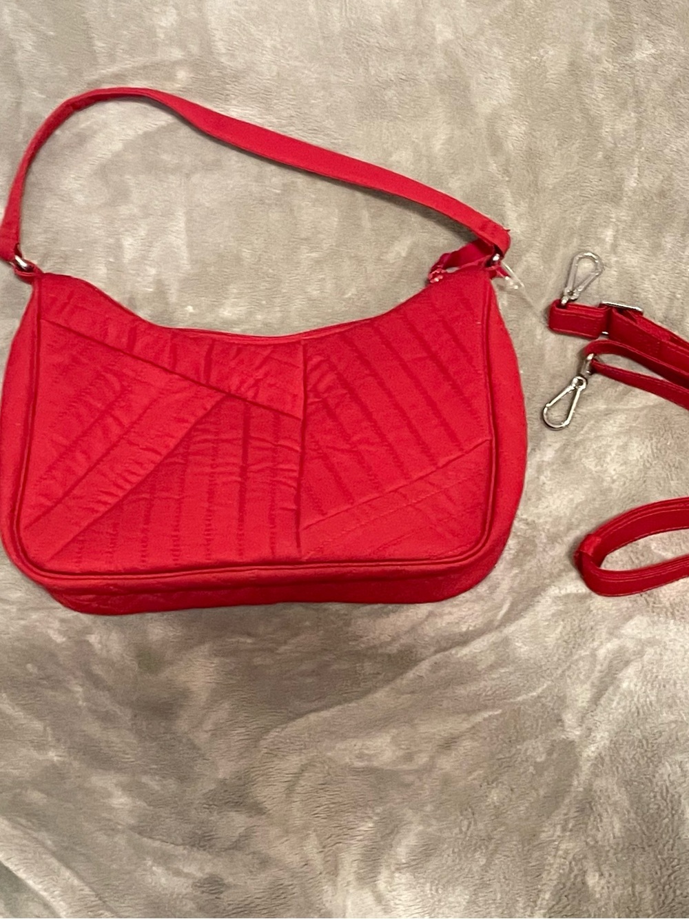 Vera Bradley Quilted Red Shoulder Bag with Detachable Strap